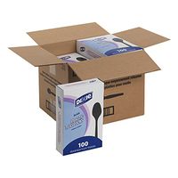 Dixie 5.613" Medium-Weight Polystyrene Plastic Teaspoon by GP PRO (Georgia-Pacific), Black,  TM507CT, 1,000 Count (100 Spoons Per Box, 10 Boxes Per Case)