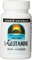 Source Naturals L-Glutamine - Free Form Amino Acid That Supports Metabolic Energy - 50 Capsules