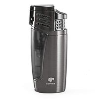 Cigar Lighter, Triple 3 Jet Flame Refillable Butane Torch Lighter with Punch