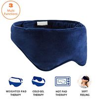 ACOMOPACK 3 MULTI-FUNCTIONS COOL GEL & WEIGHTED EYE MASK -Zero Eye Pressure- weighted eye mask for sleeping, EYE MASK GEL for Relief Eyes Compression Pain and COLD THERAPY for Headache, Migraine(Navy)