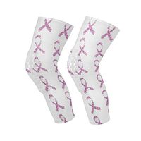 SLHFPX Knee Sleeve Breast Cancer Awareness Pink Ribbon Full Leg Brace Compression Long Sleeves Pads Socks for Meniscus Tear, Arthritis, Running, Workout, Basketball, Sports, Men and Women 1 Pair