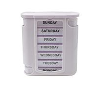 Oululu Weekly Pill Organizer Box - Stackable Medicine Dispenser 4 Times a Day (White)