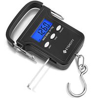 Etekcity Digital Fish Scale 110lb/50kg, Portable Luggage Weight Scale, Electronic Hanging Hook Scale, Fishing Scale with Measuring Tape, Backlit LCD Display, Battery and Carry Pouch Included