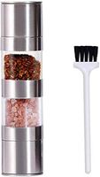 2 in 1 Salt and Pepper Grinder Set, Manual Stainless Steel Salt Shakers and Pepper Mill Set with Adjustable Ceramic Rotor, with brush,Stylish Design