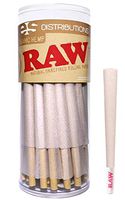 RAW Cones Organic King Size | 50 Pack | Pure Organic Pre Rolled Rolling Paper with Tips & Packing Sticks Included