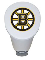 The Furniture Cove New 2.6 Gallon White Plastic Step Trash Can Waste Basket Featuring the Choice of Your Favorite Sports Team Logo - FREE Trash Liner Included (Bruins)
