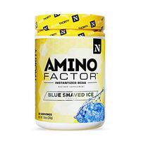 Amino Factor- Instantized 2:1:1 BCAA Supplement to Increase Muscle Protein Synthesis and Speed Recovery (Blue Shaved Ice)
