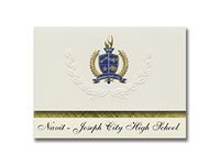 Signature Announcements Navit - Joseph City High School (Joseph City, AZ) Graduation Announcements, Presidential Elite Pack 25 with Gold & Blue Metallic Foil seal