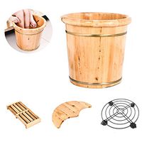 Solid Cedar Wood Foot Basin Tub Bucket for Foot Bath, Massage, Spa, Sauna, Soak,A