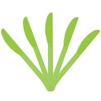 JAM PAPER Premium Utensils Party Pack - Plastic Knives - Lime Green - 48 Disposable Knives/Pack