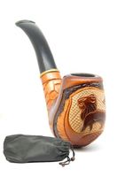Tobacco Smoking Pipe "Lion Zodiac" Hand Finished, Collectible, Limited Edition plus Free GIFT POUCH