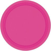 Amscan 69915.61 Round Dinner Plates, 10 1/2", Magenta