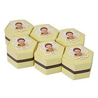 Kingsley 50pcs Hexagon Yellow Bee Gift Box Candy Boxes Small Gift Boxes for Parties Weddings Baptism Baby's Birthday, etc.