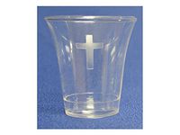 Clear Communion Cup w/Cross 500CT