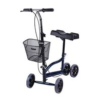 Orihat Steerable Knee Walker with Basket,Walker Scooter Steerable Turning Folding Heavy Duty Crutches Alternative,Black
