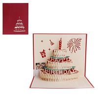 New Greeting Card 3D Greeting Card Happy Birthday Cake Music LED Postcard with Envelope