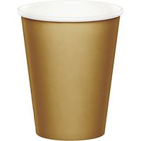 48 Gold Premium 9oz Hot/Cold Cups Bulk Party Supply Wedding Shower Birthday Anniversary