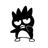 Timid Badtz Maru - Vinyl - 4" tall (Color BLACK) decal laptop tablet skateboard car windows stickers