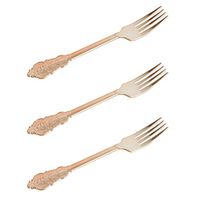 BalsaCircle 48 pcs 8-Inch long Rose Gold Metallic Disposable Plastic Forks - Tableware Discounted Wedding Event Catering Supplies