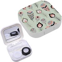 Portable Contact Lens Case Box Travel Kit Mirror + Bottle + Tweezers Container Holder [ Boho Vintage Tribal ]