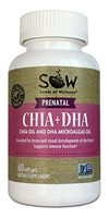 Seeds of Wellness Chia Oil Omega 3+DHA Prenatal Capsules – 100% Plant Based Chia Oil and Micro-Algae Oil with ALA and DHA. 60 Capsules, 1000 mg/Serving. Alergen Free.