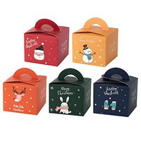 Amosfun 10Pcs Christmas Apple Boxes Portable Packing Boxes Christmas Gift Container Xmas Candy Boxes Sweet Case Party Supplies