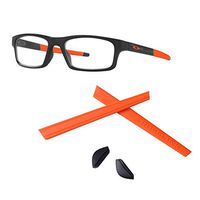 HiCycle2 Replacement Temple Tips (Ear Socks) Nose Pads for Oakley Crosslink Pitch Eye Glass Frame (Orange)