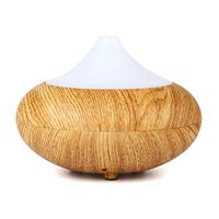 Mini Aroma Essential Oil Diffuser, 150ml Ultrasonic Cool Mist Humidifier with Color LED Lights Changing and Waterless Auto Shut-off for Office, Yoga, Spa, Baby Room, Home, Bedroom Wood Grain Diffuser