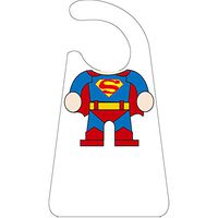 BIHIKI Reusable Adult Bib,Waterproof Clothing Protector,Stain Resistant Adult Eating Aid Apron for Elderly Patient Senior,19"x23" (Superman)
