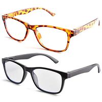 Reading Glasses 2 Pairs Blue Light Blocking Readers for Men and Women Computer Reader Glasses UV Protection Anti Reflection, 1.00