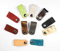 Hatton Henry Assorted Leather Colors Computer Charger Cord Keepers :: Metal Snap Closure :: Compatible with MacBook :: Set of 3 :: Handmade in Austin, Texas