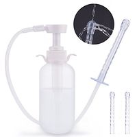3 Replacement Heads Anal Vaginal Douche Reusable Manual Pressure Enemas Vagina Cleaning Kit(300ml Press）