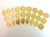 Minilabel 34mm Round Printed Stars , Shiny Gold On Matt Gold , Plastic Decorative Seal Labels Gift Wrap Craft Stickers