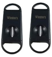 2 Pack Cigar V Cut Cigar Cutter Stainless Steel Black by Winston's