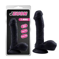 Labibing 7.5 Inch Massage Toys with Strong Base Extra Soft Realistic-Ďìldɔ Huge Flexible Comfortable Massager for Female Body Private Packaging Labibing (Color : Black)