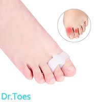 Dr.Toes Toe Straightener Toe Separator and Spreaders Bunion Corrector -4 Pieces-Toe Spacer for Bunion and Overlapping Toes (2 white toes)