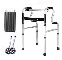 Lqdpdd Lightweight Folding Four Wheel Rollator Walker with Padded Seat, Compact Lightweight Portable 4 in 1 Stand-Assist Folding Walker with Detachable Seat Supports Up to 220 Lbs (Silver)