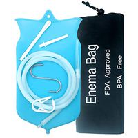 Jullycare Non-Toxic Silicone Enema Bag Kit. 2 Quart. BPA & Phthalates Free. for at Home Water & Coffee Colon Cleansing.(Blue)