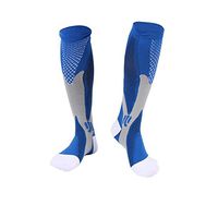 Compression Socks for Men & Women, Protective, Elastic, High Compression, Fit for Running, Maternity Pregnancy, Circulation, Nurses, Flight Travel, Personal Care (S-M, Blue)