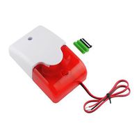 12VDC Wired Siren With Red Strobe Light For Burglar Alarm