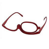 CHBC Magnifying Glasses Makeup Reading Glass Folding Eyeglasses Cosmetic +1 to +4.0 (+2.50, Red)