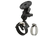 RAM MOUNTS (RAM-B-108U-A Mount V-Base Strap Clamp with 1" Ball Short Arm and Round Adaptor Mount (U)