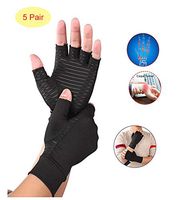 Arthritis Gloves, 5 Pair, Anti-Arthritis Health Therapy Compression Gloves for Dailywork, Hands and Joints Pain Relief,L