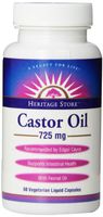 Heritage Products Castor Oil 725 Mg, 60 Vegetarian Capsules