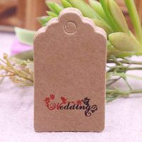 OBELLA BOUTIQUE 5x3cm 100pcs per lot handmade hang tag kraft paper thank you gift tag label for wedding/candy/baby gift products tagging package