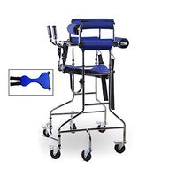 Nurth Walker Stand Auxiliary Equipment/Standing aids Equipment, Walking Assist Equipped,W/Storage Frame,Infusion Holder Balance bar, Foot Brake Limb Walker for Lower Rehabilitation Woman Device Blue