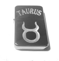 Vector KGM Thunderbird Custom Lighter - Taurus Celtic Horoscope Star Zodiac Sign Logo Silver High Polish Chrome Rare!