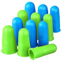 Xisheep Finger Cover, Hot Glue Anti-scalding Finger Caps 12Pcs Silicone Finger Protectors in 3 Sizes Kitchen Dining Bar Home Decorations, for Easter Day Blue