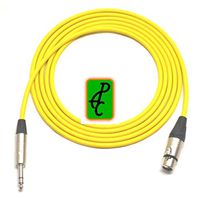 10 ft Canare Quad Balanced Microphone Cable Yellow Netrik XLR Female - 1/4" TRS