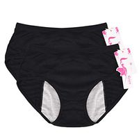 Leak Proof Protective Panties for Women Menstrual Period/Girls Heavy Flow/Postpartum Bleeding/Urinary Incontinence (Black, XXL / 34-37 Waist)